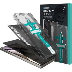Deppa [2 Pack Privacy Screen Protector for Samsung Galaxy S24 Ultra (6.8') Tempered Glass | Fingerprint Unlock | Full Coverage | Case Compatible | with Bubble Free Easy Install Kit [Video Guide]