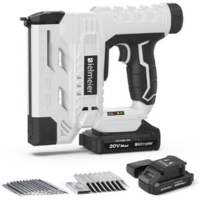 20V Nail Gun Battery Powered, 18 Gauge 2 in 1 Cordless Upgraded Brad Nailer Stapler for Upholstery and Carpentry, Electric Staple Gun Include 2.0Ah Battery, Charger, 1600 Staples and Nails