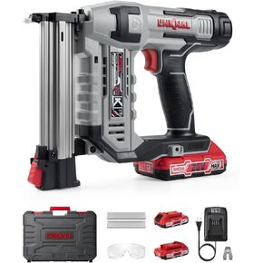 Electric Nail Gun, LINKNAL Cordless Brad Nailer Battery Powered,18 Gauge, 2×20V MAX Li-ion Batteries, Charger and 1000 Nails Included (L820-BN)