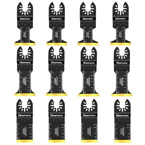 12pcs Titanium Folding Tool Rades Cutting Metal ، شفرات متعددة الأدوات للمعادن/الخشب/البلاستيك/دريوال شفرات المنشار المتوافقة مع Dewalt Milwaukee Makita Royobi Rockwell