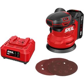 SKIL PWR CORE 20V Brushless Random Orbital Sander Kit Including 2.0Ah Battery and Charger-SR7603B-10