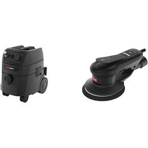 3M Xtract Electric Random Orbital Sander, Ergonomic and Lightweight ROS, 88758, 5 in, Central Vacuum, 3/16 in Orbit, 110V, 350W Motor, Metal Fabrication, Woodworking, Black