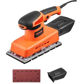 VEVOR Sheet Sander, 1/2 Sheet 2.5A Electric Sander for Woodworking, Max. 12000RPM Variable Speed Sheet Finishing Sander with Sandpaper and Dust Box for Wood Polishing Sanding