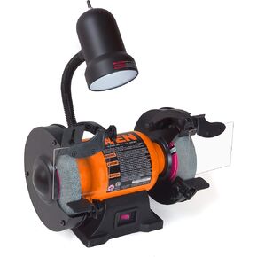 WEN BG4276 2.1-Amp 6-Inch Single Speed Bench Grinder with Flexible Work Light, Black,orange