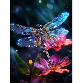 SKRYUIE Paint by Numbers Kit for Adults Beginner Dragonfly, Acrylic Oil Painting by Numbers Kits with PaintBrushes Paintwork Art Canvas for Home Decor 16x20 inch / 40x50 cm B1525