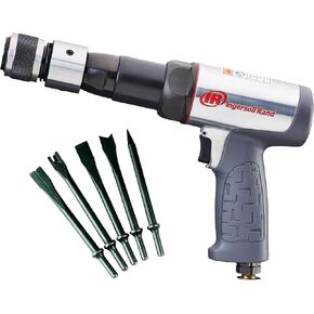 Ingersoll Rand 123MAXK Vibration Reduced Air Hammer 5-Piece Chisel Set, 3,530 BPM, 2-5/8" Stroke, Round Shank