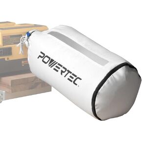 POWERTEC Dust Collector Bag, 30 Micron Filter. 4" Dust Port Filter Bag with 4" Key Hose Clamp. Fits DEWALT DW735, DW734, WEN PL1326, PL1303 & any other Woodworking Machine w/a 4"OD dust port. (70399)