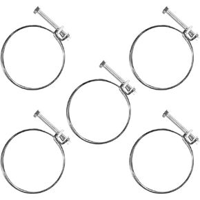 POWERTEC 70260 4 Inch Key Hose Clamp, Thumb Screw Key Adjustable Stainless Steel Hose Clamps for Dust Collection, Dust Collector and Dryer Vent Hose, Pipe Clamp, RV Clamp, Worm Gear Clamp, 10 pack