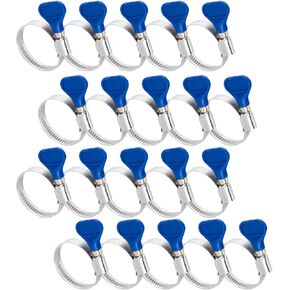 POWERTEC 70127 2-1/2 Inch Key Hose Clamp, Adjustable Stainless Steel Hose Clamps for Dust Collector and Dryer Vent Hose, Worm Gear Clamp, 5 pack