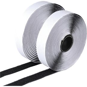 Self-Adhesive Zipper for Debris, 2 Pack Dust Barrier Zippers, Duty Hook and Loop Tape Adhesive Black, for Clothing Sewing Crafts and DIY Projects, (Black, 2in*26ft)