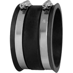 POWERTEC 70149 4 Inch Dust Control Flex Cuff with Steel Hose Clamps, Hose Connector Rubber Cuff Coupler for Woodworking Dust Collection Fittings, Dust Collector Accessories & Machinery, 1 pack