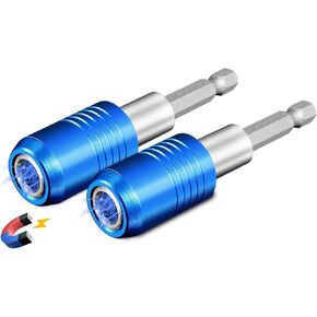 2-Piece Magnetic Quick Change Impact Bit Holder, 2.5-Inch Drill Bit Extension for 1/4" Hex Drives, Ideal for Screwdriver Bits, Nuts, Drills and Socket Driver Adapters
