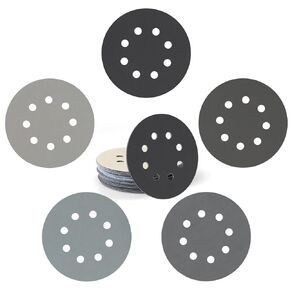 100pcs 5 Inch Sanding Discs Wet Dry Hook & Loop 8 Holes 60 120 240 400 600 800 1000 1500 2000 5000 Grit Orbital Sandpaper