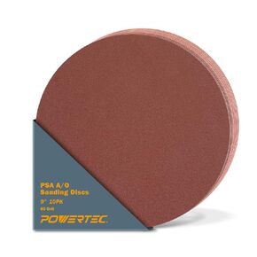 POWERTEC 10 PCS 80 Grit 9 Inch PSA Sanding Discs, Self Stick Adhesive Sandpaper, 9" for Drywall, Woodworking, Paint, Epoxy with Random Orbital Sanders, DA Sanders, 6x48 Belt Disc Sander (110580)