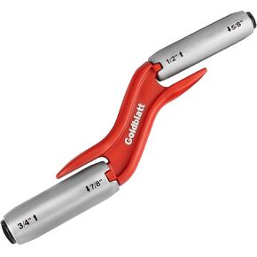 Goldblatt RED Masonry Brick Jointer Tool, 4 Sizes Barrel Jointer, 1/2in, 5/8in, 3/4in, 7/8in Wall Beauty Stitcher, Stainless Steel Masonry Joint raker, 4 in 1 Bricklaying Jointer