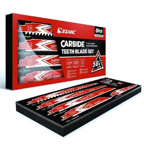 EZARC Carbide Reciprocating Saw Blade R678HM Endurance for Thick Metal, Cast Iron, Alloy Steel 6-Inch 8TPI, 3-Pack