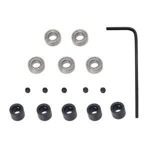 Wolfride 5Pcs Replacement Bearings for Router Bits Bottom Mounted Ball Bearing Kit for 1/4 Inch Shank Router Bits|Interior Dia: 1/4" & Outer Dia: 1/2"