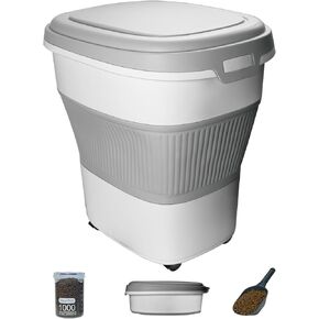Collapsible Pet Food Storage Containers, 13 LB Cat Food Containers Bin with Lids, Dog Food Storage Containers,Dry Food Storage Containers Can Be Use As Cereal Rice Storage Bin