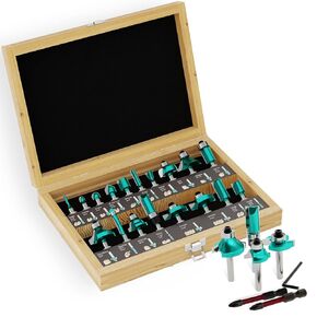 CSOOM 20PCS Router Bits , 1/4"Woodwork Tools，Professional Carbide Milling Cutter Set , Ideal for Woodworking Project