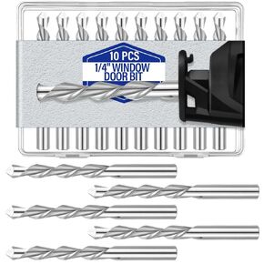 Tondiamo 1/4" Drill Bits Drywall Cutting Bit Hss Twist Drill Bits Router Tools Cut Window and Door Openings in Drywall for Use with Spiral Saw