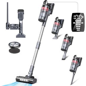 Cordless Vacuum Cleaner, 500W/38Kpa Powerful Suction Stick Vacuum with Auto Mode, 60 Mins Max Runtime, Anti-Winding, 8-in-1 Rechargeable Vacuum Cleaners for Home Carpet Hard Floor Pet Hair, V160