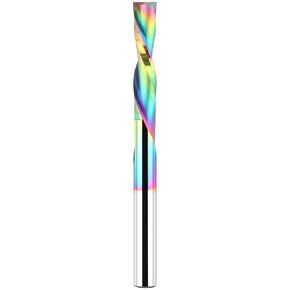 1/8 Inch Downcut Spiral Router Bit 1/4 Inch Shank Extra Long 3 Inch with Extra Long Life Coating CNC Carbide Router Wood Bits