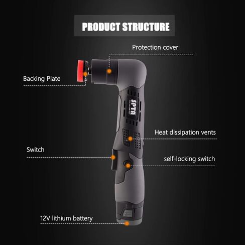 SPTA Cordless Mini Car Polisher 12V خدوش السيارة Killer Car Polisher RO/DA Cordless مع منصة تلميع للتلميع والرمل والتنظيف (مجموعات 1) in Kuwait
