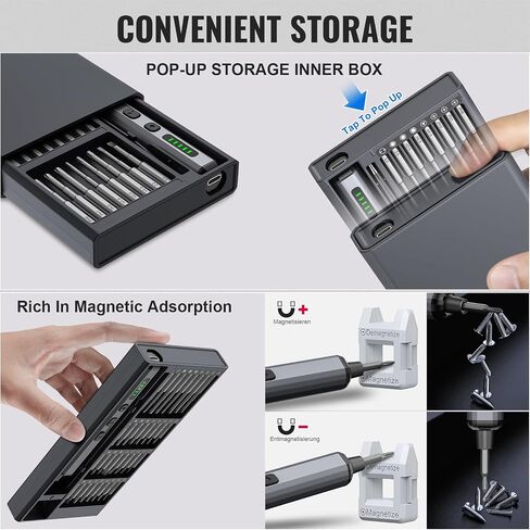Mini Electric Screwdriver 3.7v ، مجموعة مفك البراغي اللاسلكي ، البراغي الكهربائية الدقيقة 72-in-1 بتات مغناطيسية ، مجموعة أدوات الإصلاح المحمولة القابلة لإعادة الشحن لأجهزة الكمبيوتر المحمولة الإلكترونيات ساعات in Kuwait