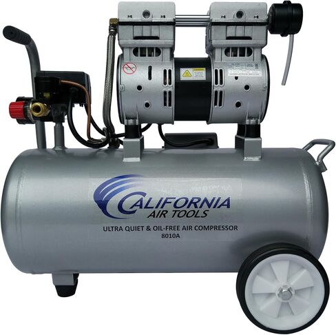 California Air Tools 8010A 1.0 HP Ultra Quiet and Oil-Free Air Compressor, 8 Gallon Aluminum Tank, Lightweight with Wheels, 60 dBA Noise Level in Saudi Arabia