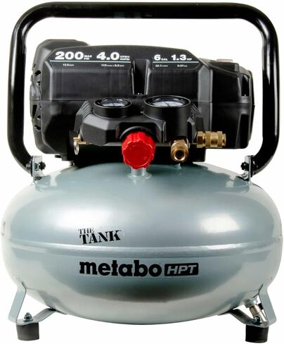 Metabo HPT Air Compressor, THE TANK, Portable Pancake Air Compressor 200 PSI, 6 Gallon Tank, Versatile for Use with Framing, Siding, Finish, Brad or Roofing Nailers, EC914S in Kuwait
