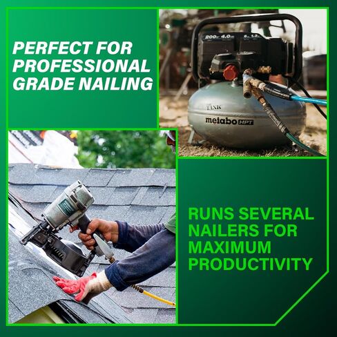 Metabo HPT Air Compressor, THE TANK, Portable Pancake Air Compressor 200 PSI, 6 Gallon Tank, Versatile for Use with Framing, Siding, Finish, Brad or Roofing Nailers, EC914S in Kuwait