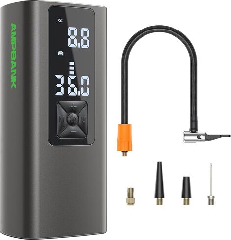 AT003 Tire Inflator Portable Air Compressor, Auto Air Pump for Car Tires, Tire Inflator 150PSI with 6000mAh Battery, Pressure Gauge & LED Screen, Air Compressor for Car, Motorcycle, Bike, Ball in Saudi Arabia