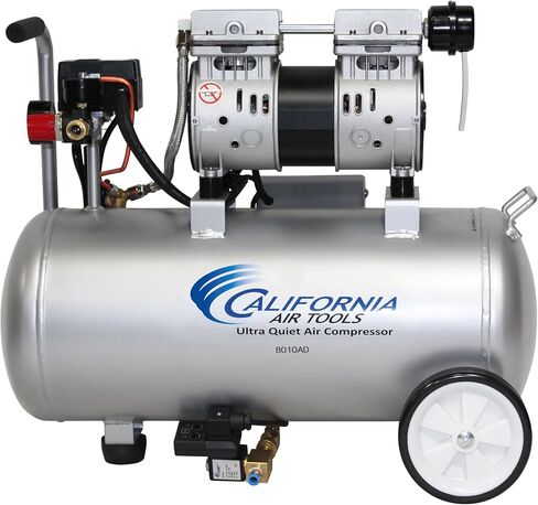 California Air Tools 8010 1.0 HP Ultra Quiet and Oil-Free Air Compressor, 8 Gallon Steel Tank, Lightweight with Wheels, 60 dBA Noise Level in Saudi Arabia