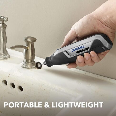 Dremel Lite 7760 N/10 4V Li-Ion Cordless Rotary Tool ، مجموعة متغيرة متعددة الأغراض ، شحن USB ، تغييرات سهلة التبعية-مثالية ل DIY الخفيفة والصنع ، الصنفرة ، النقش والتلميع in Saudi Arabia