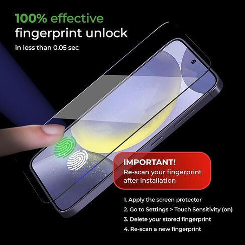Deppa [2 Pack Privacy Screen Protector for Samsung Galaxy S24 Ultra (6.8') Tempered Glass | Fingerprint Unlock | Full Coverage | Case Compatible | with Bubble Free Easy Install Kit [Video Guide] in Kuwait