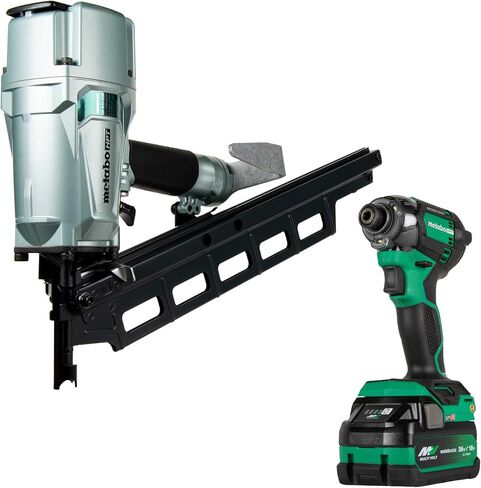 Metabo HPT تأطير مسامير ، الهوائية ، 2 بوصة تصل إلى 3-1/4 بوصة البلاستيك مسامير تأطير رأس كامل ، 21 درجة مجلة ، ضمان 5 سنوات (NR83A5S) in Saudi Arabia