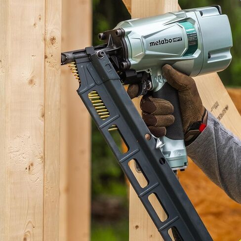 Metabo HPT تأطير مسامير ، الهوائية ، 2 بوصة تصل إلى 3-1/4 بوصة البلاستيك مسامير تأطير رأس كامل ، 21 درجة مجلة ، ضمان 5 سنوات (NR83A5S) in Saudi Arabia