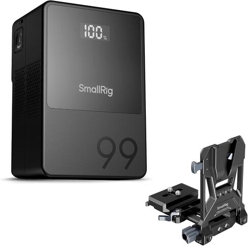 SMALLRIG V Mount Battery VB99, 99Wh / 6800mAh Mini V-Mount Battery with PD 100W USB-C Fast Charging, with V-Mount Battery Plate, V-Lock Mount with Dual 15mm Rod Clamp for Camera, Camcorder - 5049 in Kuwait