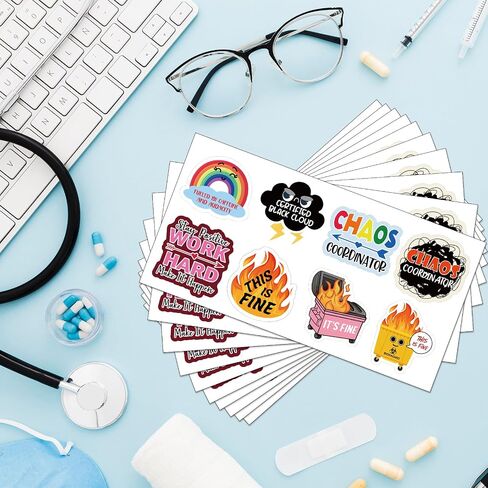 YAZMEEN Funny Nurse Stickers 80 Pcs Medical Staff Accessories Decals for Notebook Water Bottle Luggage 2'' Appreciation Gifts Stickers for ICU ER EMT Surgical Tech Nursing Doctor Student Assistant in Saudi Arabia