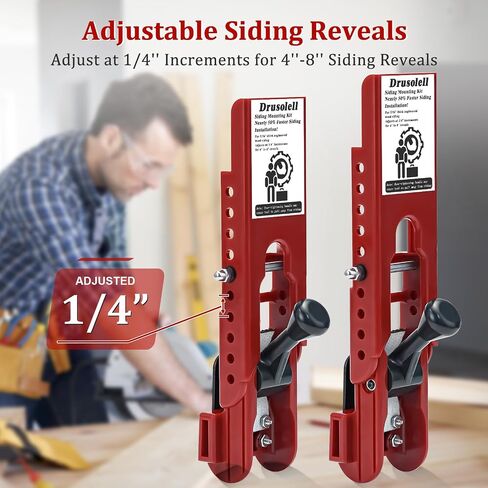 Siding Installation Tools, Siding Mounting Kit with Adjustable Reveals, Lap Siding Gauge Made of Polycarbonate Body (Red, 5/16 Inch) in Kuwait