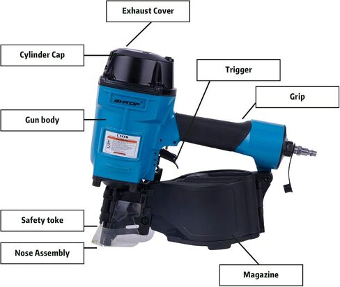BHTOP Siding Nail Gun, 15-Degree Coil Siding Fencing Nailer, 1-1/2 inch to 2-1/2 Inch for Siding, Fiber Cement, Fencing, Cedar Shake in Saudi Arabia