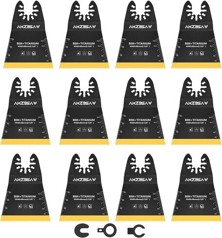 16 PCS Titanium Oscillating Saw Blades Metal Cutting, Multitool Blades for Soft Metal Nails Hard Material and Wood Plastic, Multi Tool Blades Kits Fit Dewalt Ryobi Bosch Milwaukee in Kuwait