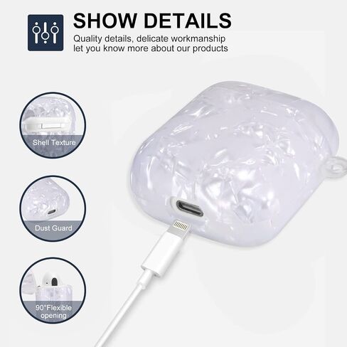JOYLAND Clear Couple Case Cover for AirPod 1&2, Butterfly Case Crystal Clear Bright Transparent Glossy Smooth Anti-dust Flexible Protective Cover Skin Pink Beautiful Butterfly Case for AirPods 1 & 2 in Saudi Arabia