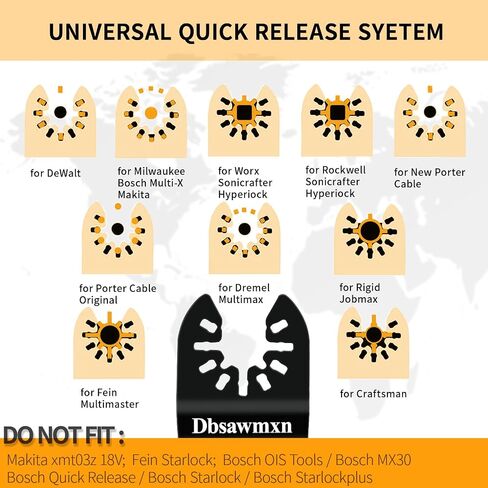 12PCS Titanium Oscillating Tool Blades Metal Cutting, Professional Multi Tool Blades for Metal/Wood/Plastic/Drywall Cuts Saw Blades Compatible with Dewalt Milwaukee Makita Ryobi Rockwell in Kuwait
