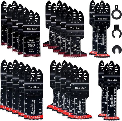 27PCS Oscillating Saw Blades, Universal Oscillating Multitool Saw Blades for Wood Plastics Metal, Quick Release Multi Tool Kits Fit Bosch Ryobi Milwaukee Rockwell Fein in Saudi Arabia