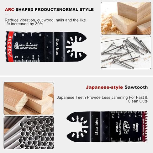 27PCS Oscillating Saw Blades, Universal Oscillating Multitool Saw Blades for Wood Plastics Metal, Quick Release Multi Tool Kits Fit Bosch Ryobi Milwaukee Rockwell Fein in Saudi Arabia
