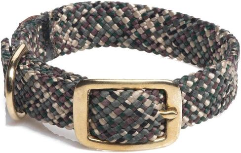 Mendota Pet Double Braid Collar - Brass - Dog Collar - Made in The USA - Camo, 1 in x 18 in Standard in Saudi Arabia
