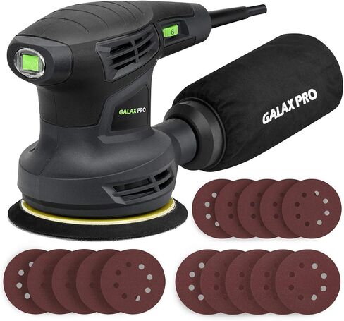 Galax Pro 280W 13000OPM MAX 6 سرعات متغيرة الصنفرة المدارية مع أقراص الصنفرة 15pcs ، 5 بوصات مع جامع الغبار للصنفرة والتلميع in Kuwait