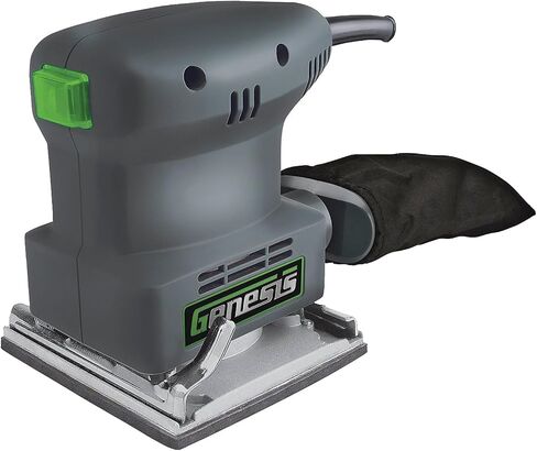 Genesis GPS2303 1/4 Sheet Palm Sander with Palm Grip, Dust-Protected Switch, Dust Bag, and Sandpaper Assortment in Saudi Arabia