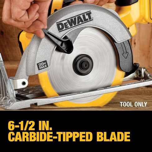 DEWALT 20V MAX Circular Saw, 6-1/2-Inch Blade, 460 MWO Engine, 0-50 Degree Bevel Capability, Bare Tool Only (DCS391B) in Kuwait